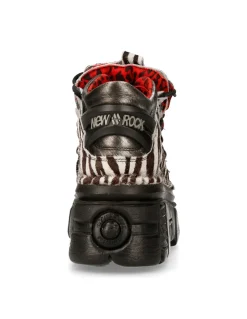 ANKLE BOOT ANIMAL PRINT TOWER WITH LACES M-MET011-C9