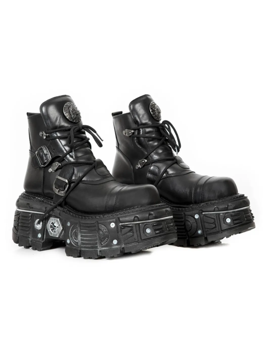 ANKLE BOOT BLACK IMPERFECT WITH LACES M-TANK007-S1