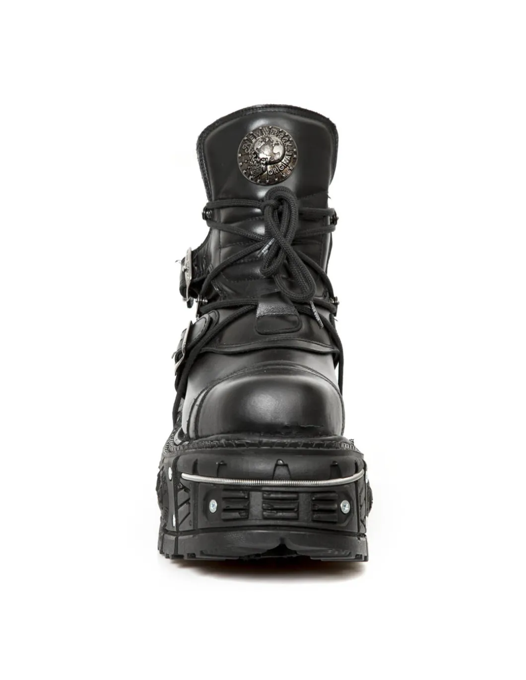 ANKLE BOOT BLACK IMPERFECT WITH LACES M-TANK007-S1
