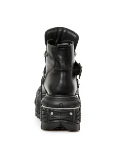 ANKLE BOOT BLACK IMPERFECT WITH LACES M-TANK007-S1