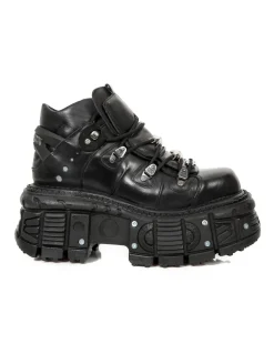 ANKLE BOOT BLACK IMPERFECT WITH LACES M-TANK006C-C6