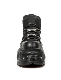 ANKLE BOOT BLACK IMPERFECT WITH LACES M-TANK006C-C6