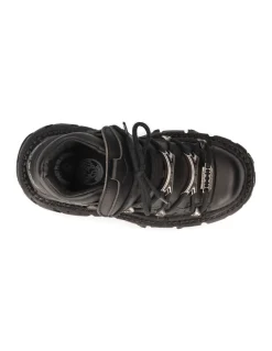 ANKLE BOOT BLACK IMPERFECT WITH LACES M-TANK106N-V2