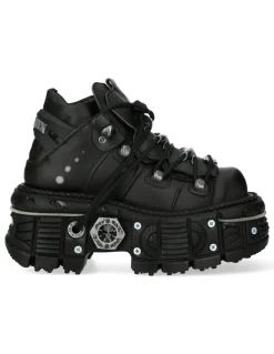 ANKLE BOOT BLACK IMPERFECT WITH LACES M-TANK006C-V1