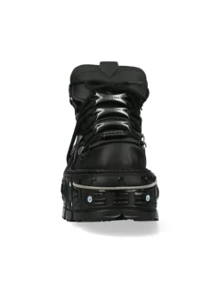ANKLE BOOT BLACK IMPERFECT WITH LACES M-TANK006C-V1