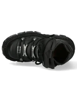 ANKLE BOOT BLACK IMPERFECT WITH LACES M-TANK006C-V1