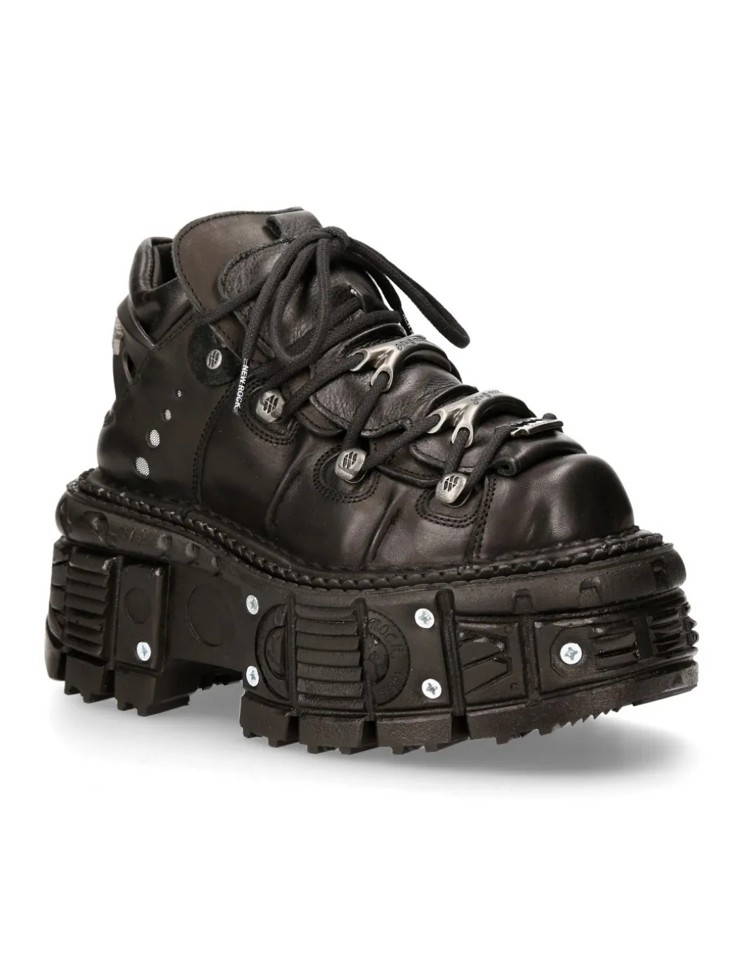 ANKLE BOOT BLACK IMPERFECT TANK WITH LACES M-TANK106-C2