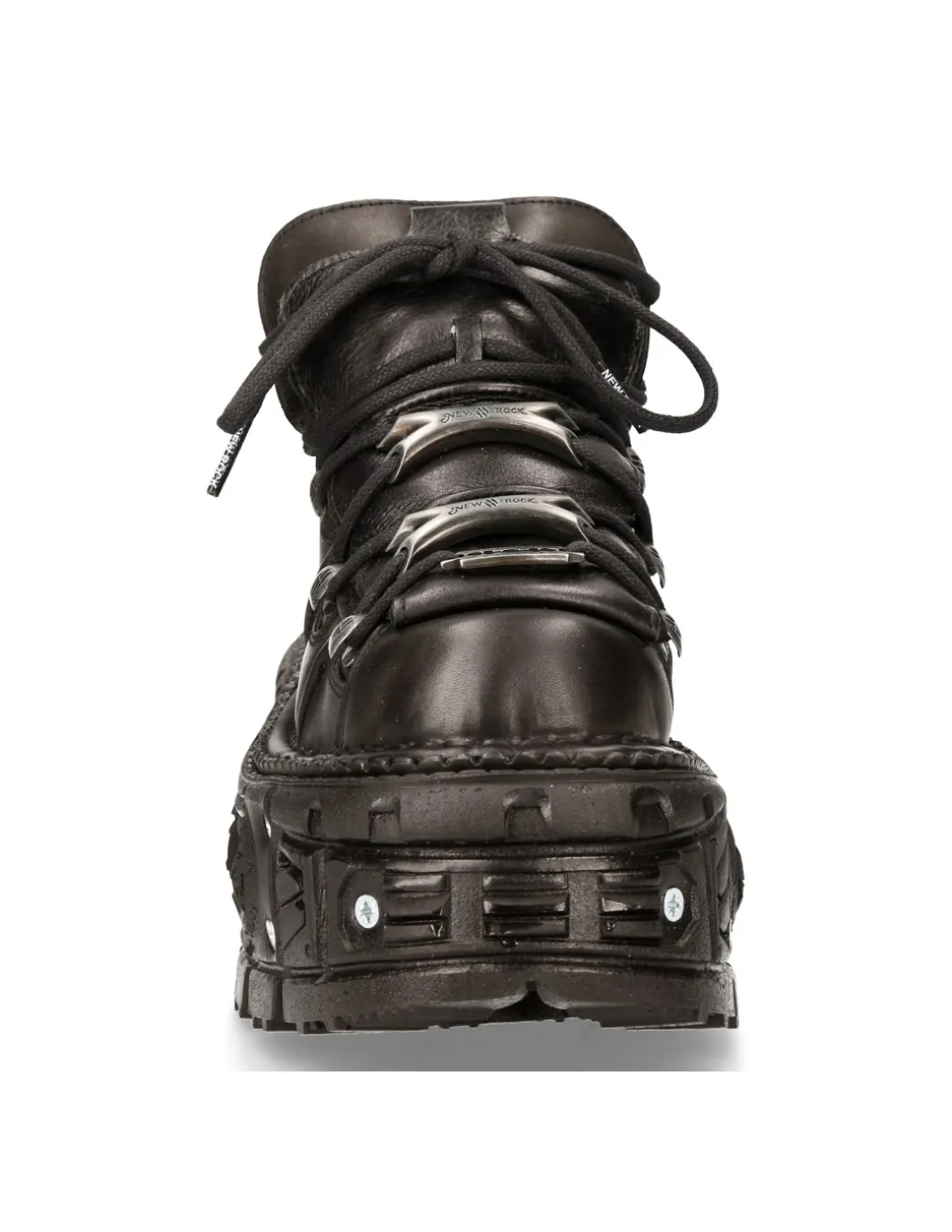 ANKLE BOOT BLACK IMPERFECT TANK WITH LACES M-TANK106-C2