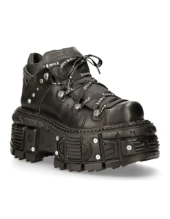 ANKLE BOOT BLACK IMPERFECT WITH LACES M-TANK106NLACE-C1