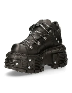 ANKLE BOOT BLACK IMPERFECT WITH LACES M-TANK106NLACE-C1