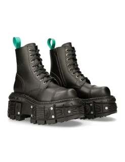 ANKLE BOOT BLACK IMPERFECT WITH LACES M-TANKMILI083C-V2