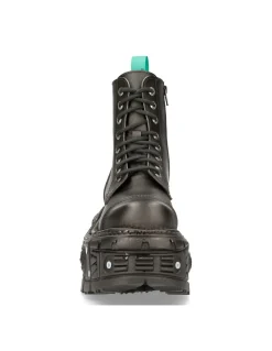 ANKLE BOOT BLACK IMPERFECT WITH LACES M-TANKMILI083C-V2