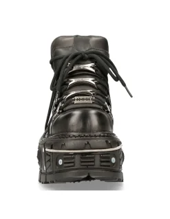 ANKLE BOOT BLACK IMPERFECT WITH LACES M-TANK006C-S1