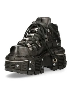 ANKLE BOOT BLACK IMPERFECT WITH LACES M-TANK006C-S1