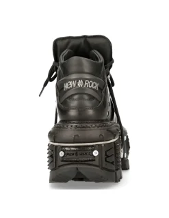 ANKLE BOOT BLACK IMPERFECT WITH LACES M-TANK006C-S1