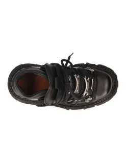 ANKLE BOOT BLACK IMPERFECT WITH LACES M-TANK006C-S1