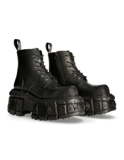 ANKLE BOOT BLACK IMPERFECT WITH LACES M-MILI215-C3