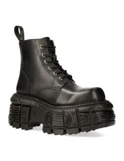 ANKLE BOOT BLACK IMPERFECT WITH LACES M-MILI215-C3
