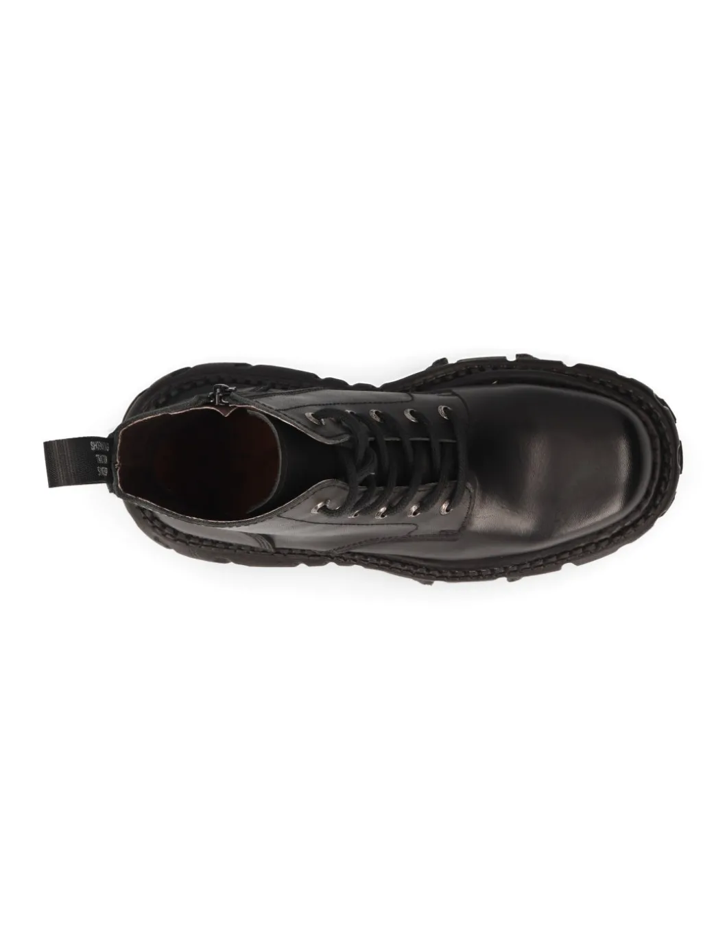 ANKLE BOOT BLACK IMPERFECT WITH LACES M-MILI215-C3