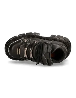 ANKLE BOOT BLACK IMPERFECT WITH LACES M-TANK106-C4