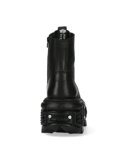 ANKLE BOOT BLACK IMPERFECT WITH LACES M-TANK083-C1