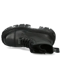 ANKLE BOOT BLACK IMPERFECT WITH LACES M-TANK083-C1