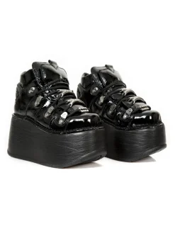 ANKLE BOOT BLACK NEW WITH LACES M-TANK006C-C7