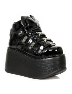 ANKLE BOOT BLACK NEW WITH LACES M-TANK006C-C7