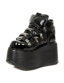 ANKLE BOOT BLACK NEW WITH LACES M-TANK006C-C7