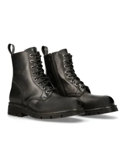 ANKLE BOOT BLACK PLANING WITH LACES M-NEWMILI084-S1