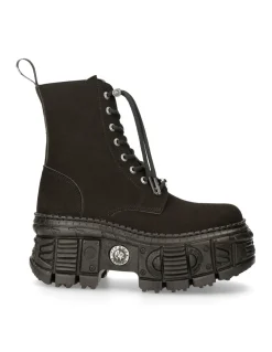 ANKLE BOOT BLACK TANK WITH LACES M-WALL026N-V1