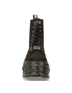 ANKLE BOOT BLACK TANK WITH LACES M-WALL026N-V1