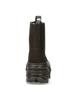 ANKLE BOOT BLACK TANK WITH LACES M-WALL026N-V1