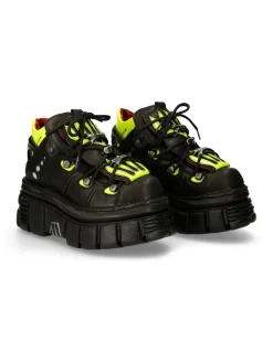 ANKLE BOOT BLACK TOWER WITH LACES M-MET011-C1