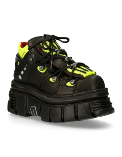 ANKLE BOOT BLACK TOWER WITH LACES M-MET011-C1