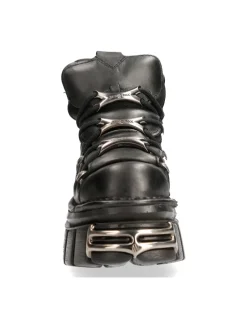 ANKLE BOOT BLACK TOWER WITH LACES M-106-S112