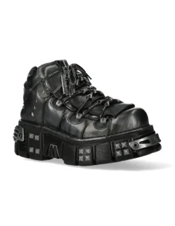 ANKLE BOOT BLACK TOWER WITH LACES M-106PHSC-V2