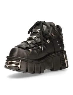ANKLE BOOT BLACK TOWER WITH LACES M-106-S1