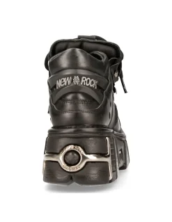 ANKLE BOOT BLACK TOWER WITH LACES M-106-S1