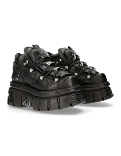 ANKLE BOOT BLACK TOWER WITH LACES M-106-S29