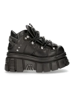 ANKLE BOOT BLACK TOWER WITH LACES M-106-S29