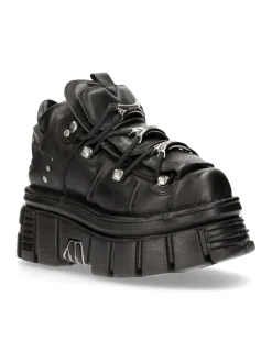 ANKLE BOOT BLACK TOWER WITH LACES M-106-S29