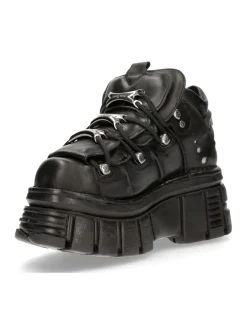 ANKLE BOOT BLACK TOWER WITH LACES M-106-S29