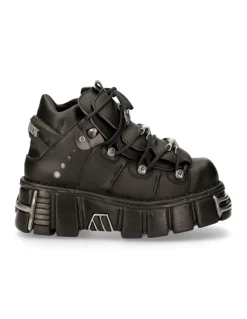 ANKLE BOOT BLACK TOWER WITH LACES M-106-VS1