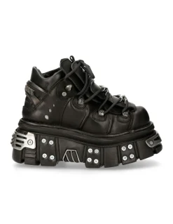ANKLE BOOT BLACK TOWER WITH LACES M-106-S70