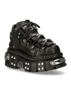 ANKLE BOOT BLACK TOWER WITH LACES M-106-S70