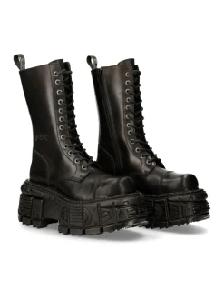 BOOT BLACK IMPERFECT WITH LACES M-MILI211-S15