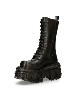 BOOT BLACK IMPERFECT WITH LACES M-MILI211-S15