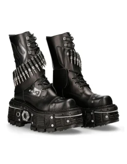 BOOT BLACK IMPERFECT WITH LACES M-297-C4