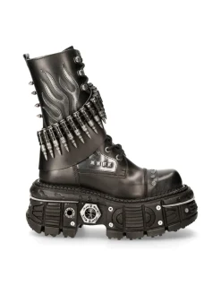 BOOT BLACK IMPERFECT WITH LACES M-297-C4